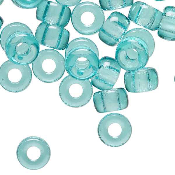 Bead 1pkg60 Czech pressed glass, light aqua, 9x6mm crow. image number 0