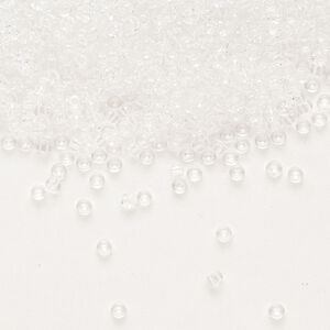 Seed bead, Miyuki, glass, pkg/250g, #11 rocaille, transparent crystal clear, (RR-131).