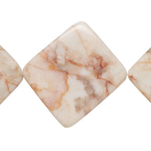 Redline marble 1pkg1, flat diamond bead natural, 15 inch 31-33mm