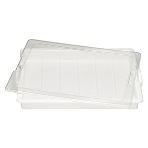 Organizer, Bead Storage Solutions™ Bead Storage Tray™, plastic, clear and off-white, 13-3/4 x 10-1/2 x 2 inches. Sold per 2-piece set.