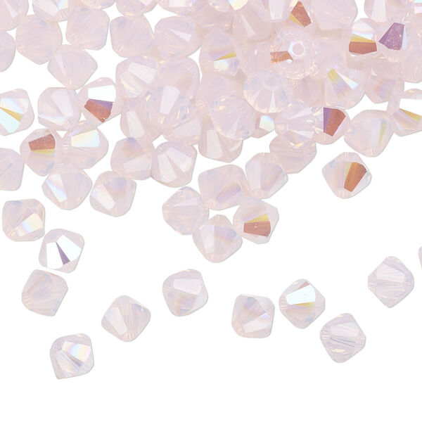 Bead 144pk rose water opal shimmer, Crystal Passions® 5mm bicone 5328 image number 0