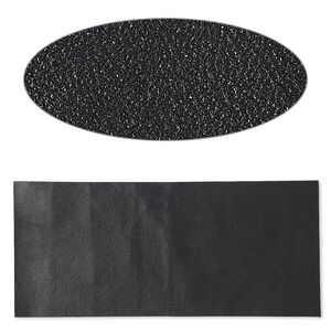 Sheet, leather, black, 9x4-inch rectangle, 0.7-0.8mm thick. Sold individually.