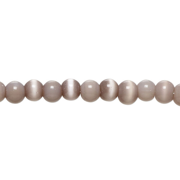 Bead, cat's eye glass (fiber optic glass), light purple, 4-6mm round. Sold per 14-inch strand, approximately 85 beads. image number 0