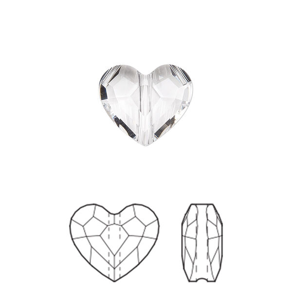 Bead 4pk crystal, Crystal Passions® 12mm love 5741 image number 0