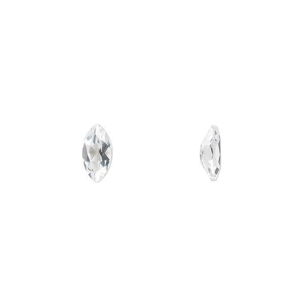 White topaz 1pkg2, hand-cut faceted marquise gem natural 8x4mm image number 0