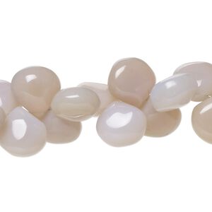 Peach chalcedony / purple chalcedony 1pkg1, hand-cut top-drilled puffed teardrop bead 8 inch 10-11mm