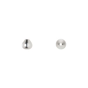 Bead, silver-plated brass, 5mm teardrop. Sold per pkg of 100.