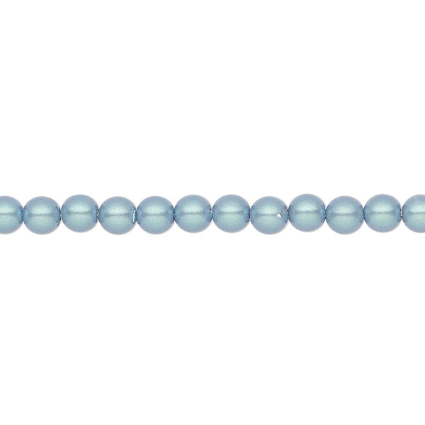 Pearl 50pk pearlescent blue, Preciosa Czech crystal 4mm round image number 0