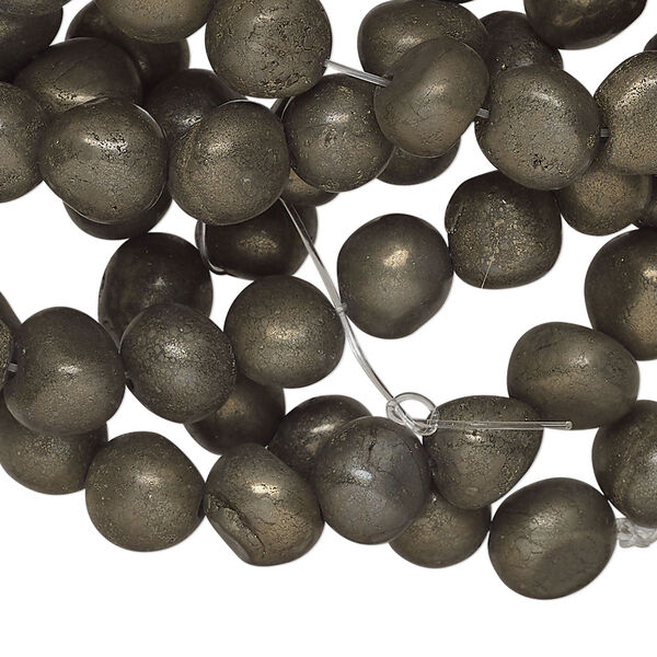 Pyrite 1pkg1, pebble bead B grade, 36 inch small to medium image number 0