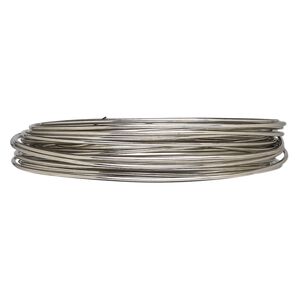 Wire, Zebra Wire™, tinned copper, silver color, round, 16 gauge. Sold per 6-yard coil.