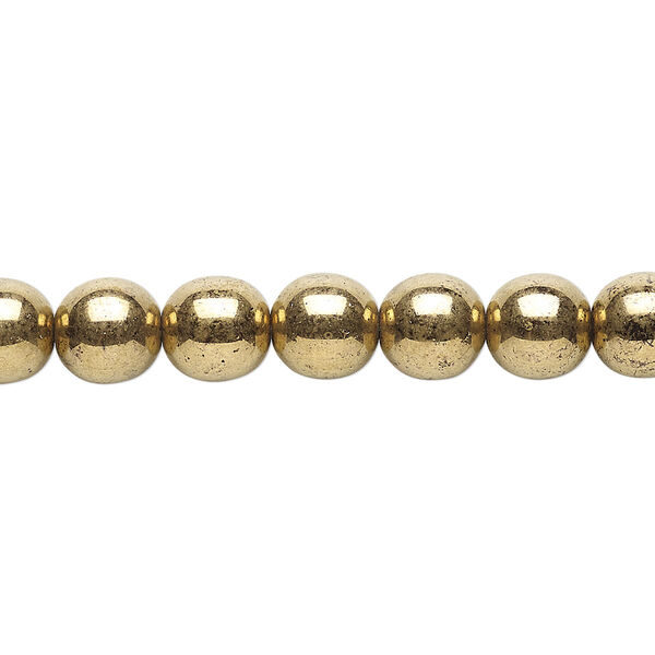 Bead, Czech glass druk, opaque light bronze, 8mm round. Sold per 15-1/2" to 16" strand. image number 0