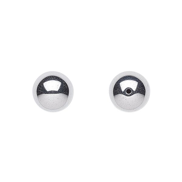 Hemalyke™ 1pkg4, electroplated half-drilled round bead 10mm image number 0