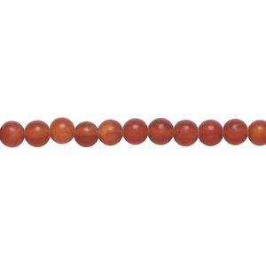 Carnelian 1pkg1, matte round bead 15.5-16 inch 4mm