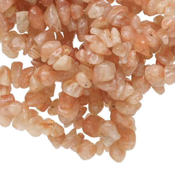 Bead, sunstone (natural), small chip, Mohs hardness 6-1/2 to 7. Sold per 34-inch strand. image number 0