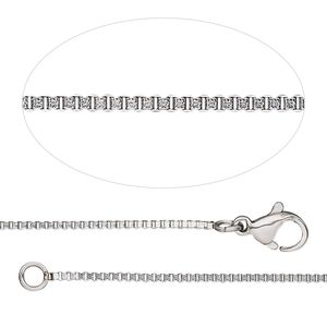 Chain 1pkg1 box, 1.2mm / lobster claw clasp, stainless steel 18 & 20 inch
