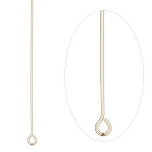 Eye pin, 14Kt gold-filled, 2 inches, 22 gauge. Sold per pkg of 2.