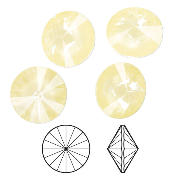 Chaton 4pk crystal soft yellow ignite, Crystal Passions® 14mm rivoli 1122 image number 0