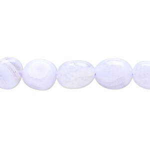 Blue lace agate 1pkg1, pebble bead natural 15 inch medium
