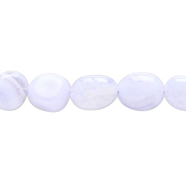 Blue lace agate 1pkg1, pebble bead natural 15 inch medium image number 0
