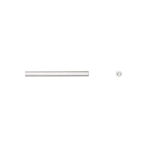 Bead, sterling silver, 19x1.5mm straight tube. Sold per 1-troy ounce pkg, approximately 120 beads. image number 0