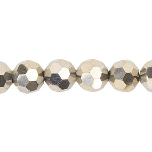 Bead 48pk opaque crystal aurum 2X, Celestial Crystal® 10mm round