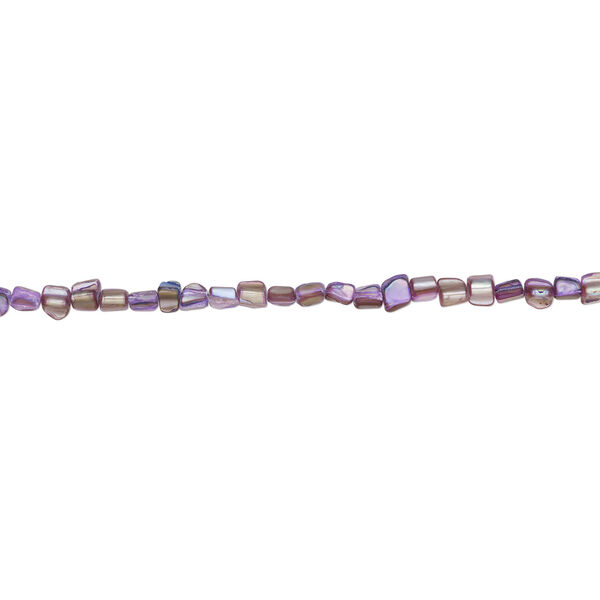 Mother-of-pearl shell 1pkg1, triangle tube bead 15 inch lilac and tan 8x7mm-10x9mm image number 1