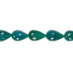 Green onyx 1pkg1, hand-cut faceted teardrop bead 8 inch 8x5mm-13x8mm