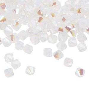 Bead 720pk white opal shimmer, Swarovski® 5mm XILION bicone 5328
