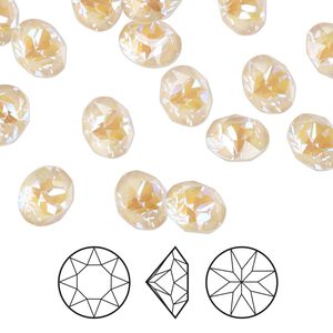 Chaton 6pk crystal ivory cream DeLite, Crystal Passions® 8.16-8.41mm round SS39 1088
