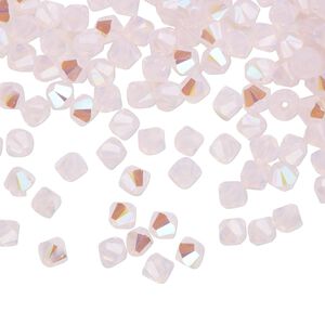 Bead 1440pk rose water opal shimmer, Swarovski® 4mm XILION bicone 5328