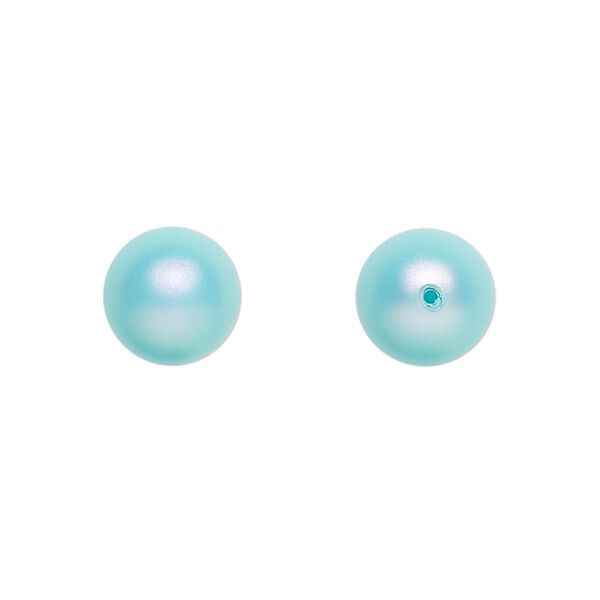Pearl 4pk iridescent light turquoise, Crystal Passions® 10mm round 5818 image number 0