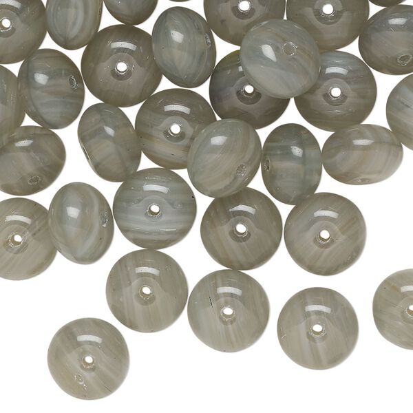 Bead, Czech glass, translucent grey, 9x6mm rondelle. Sold per 2-ounce pkg, approximately 85 beads. image number 0