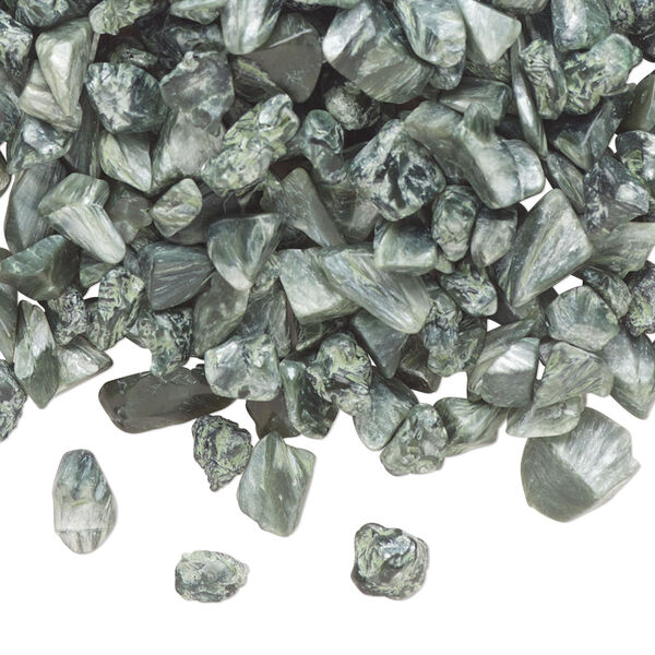 Inlay chip, seraphinite (natural), mini undrilled chip, Mohs hardness 2 to 2-1/2. Sold per 1-ounce pkg. image number 0