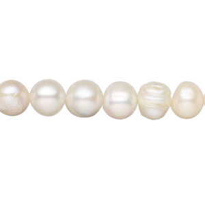 Freshwater pearl 1pkg1, mixed shapes, 15 inch white / light silver peacock 7-10mm cultured