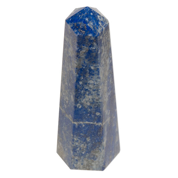 Gift, lapis lazuli  (natural), 2-1/2x3/4-inch to 3x1-inch hand-cut 6-sided point tower, C grade, Mohs hardness 5 to 6. Sold individually. image number 0