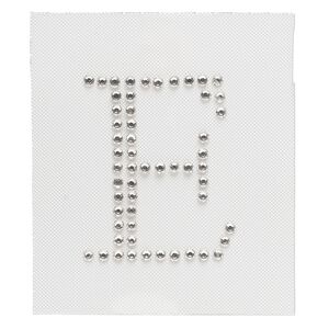 Iron-on transfer 1pk crystal clear, Preciosa Czech crystal 33.5x27.5mm "E"