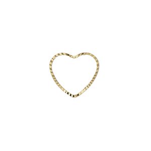 Component, gold-plated brass, 14.5x13mm single-sided diamond-cut open heart, 1mm thick. Sold per pkg of 100.