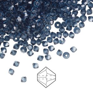 Bead 1440pk Montana, Preciosa Czech crystal 3mm bicone