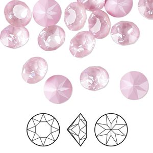 Chaton 6pk crystal soft rose ignite, Crystal Passions® 8.16 to 8.41mm round SS39 1088
