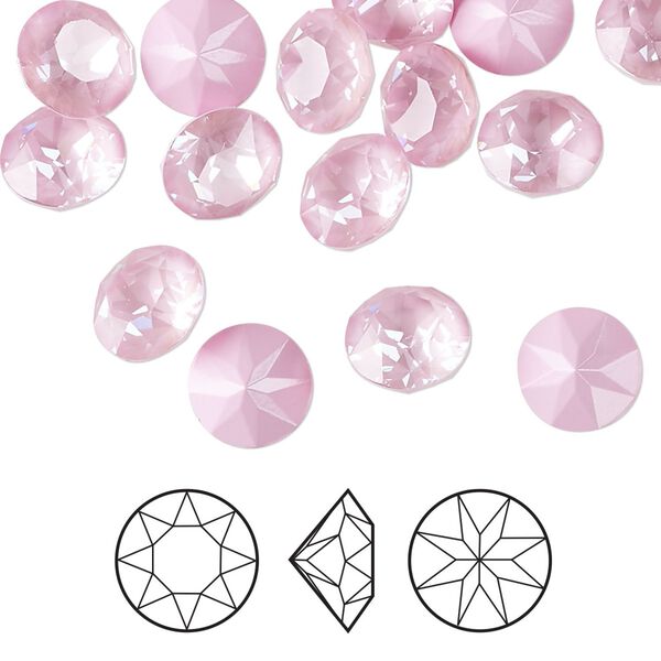 Chaton 6pk crystal soft rose ignite, Crystal Passions® 8.16 to 8.41mm round SS39 1088 image number 0