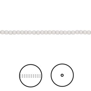 Pearl 100pk pastel grey, Crystal Passions® 2mm round 5810