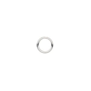 Jump ring 1pkg20 sterling silver, 8mm soldered round, 6mm inside diameter, 18 gauge.