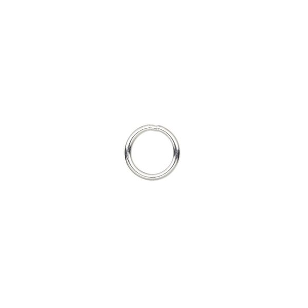Jump ring 1pkg20 sterling silver, 8mm soldered round, 6mm inside diameter, 18 gauge. image number 0