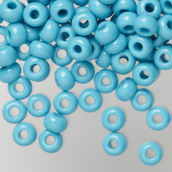 Seed bead, Preciosa Ornela, glass, opaque turquoise blue, #2 rocaille. Sold per 50-gram pkg. image number 0