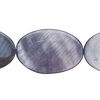 Mother-of-pearl shell 1pkg1, flat oval bead 15 inch dark blue steel 29x19mm-30x20mm image number 0