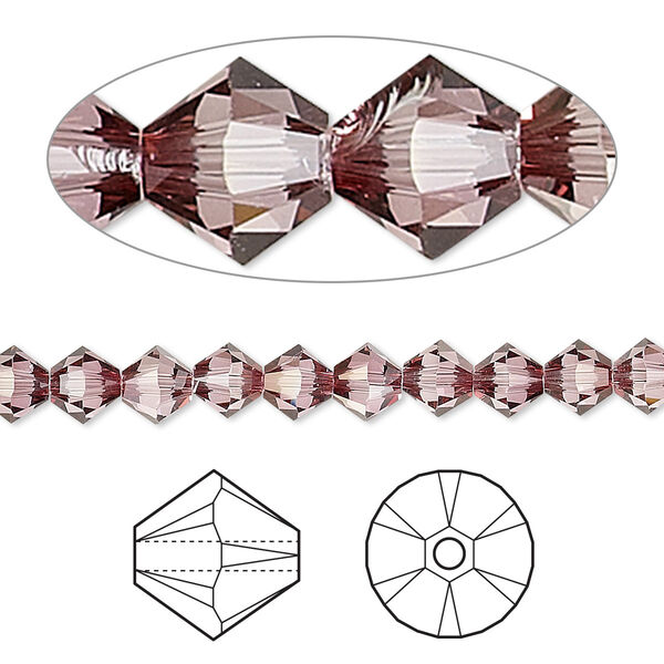 Bead 144pk crystal antique pink, Crystal Passions® 5mm bicone 5328 image number 0