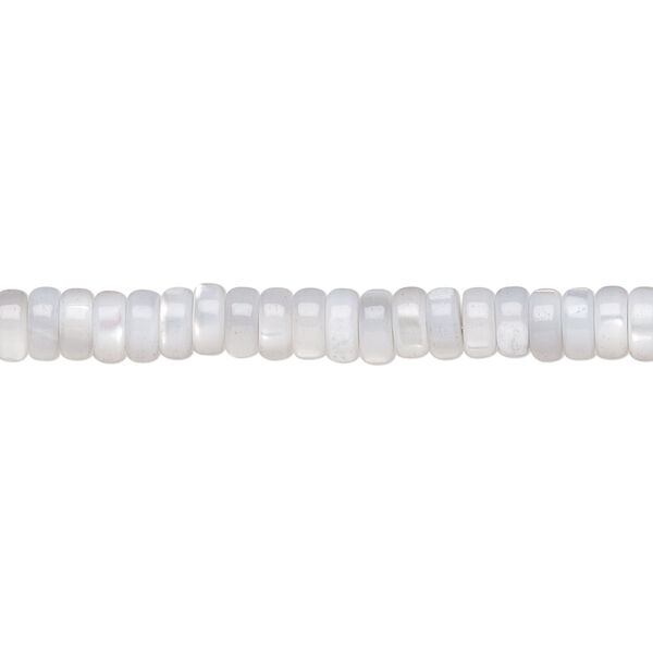 Bead, mother-of-pearl shell (dyed), grey, 5x2mm heishi, Mohs hardness 3-1/2. Sold per 15-1/2 to 16-inch strand. image number 0