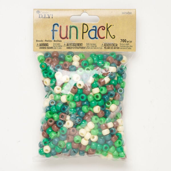 Bead mix 1pkg700, plastic, mixed colors, 9x6mm pony. image number 0