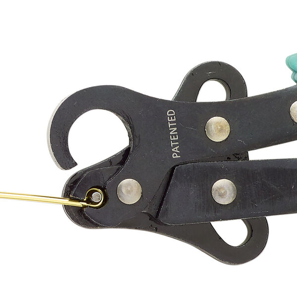 Pliers, Vintaj® Bead Smith®, 1-step looper, steel and rubber, teal, creates 1.5mm loop (inside diameter), 5 inches. Sold individually. image number 1