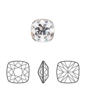 Fancy stone 72pk crystal foil back, Swarovski® 12mm cushion 4470